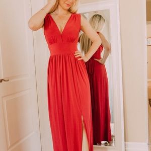 Fire Engine Red Maxi Dress